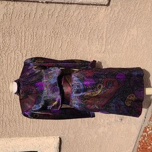 DON Wolf Neinam Marcus jewel tones, paisley, silk, vintage dress, size 12
